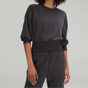 Lululemon Softsteme Ribbed-Hem Pullover-Black-Size 12